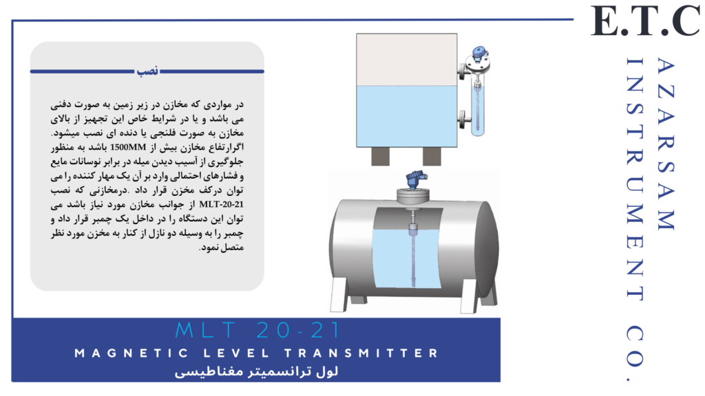 نصب لول ترانسمیتر مغناطیسی MLT 20-21