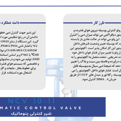 شیر کنترلی پنوماتیک - پنوماتیک کنترل ولو Pneumatic Control Valve NCV 10-11