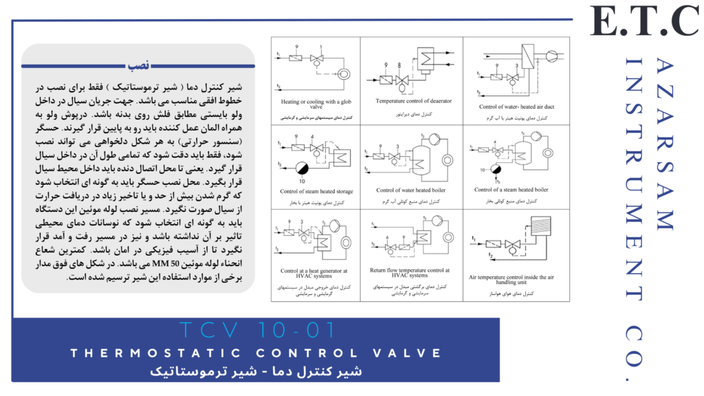 شیر کنترل دما | شیر ترموستاتیک | Thermostatic Control Valve PCV 10-01