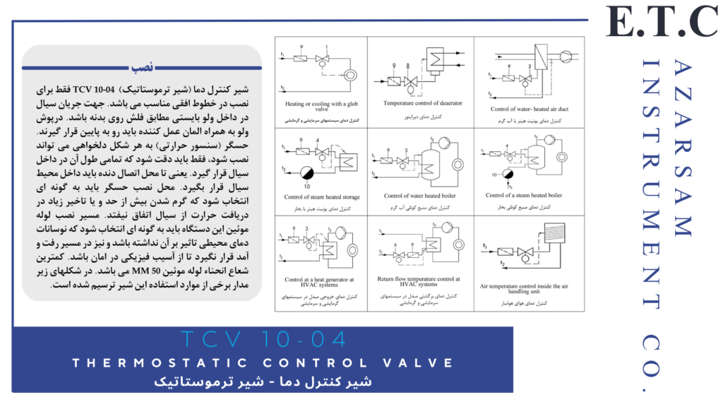 شیر ترموستاتیک | شیر کنترل دما | Thermostatic Control Valve TCV 10-04